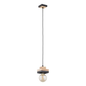 Luster na lanku LARSO 1xE27/15W/230V crna/bež