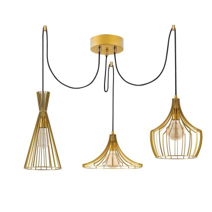 Luster na lanku MEZOPOTAMYA 3xE27/40W/230V u obliku pauka zlatna