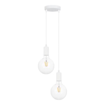 Luster na lanku MIROS 2xE27/60W/230V okrugao beo