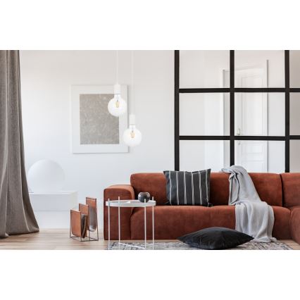 Luster na lanku MIROS 2xE27/60W/230V okrugao beo