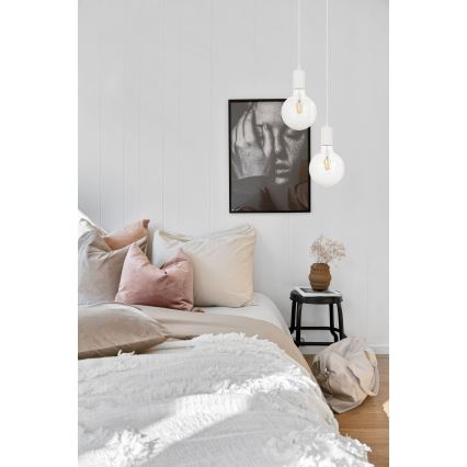 Luster na lanku MIROS 2xE27/60W/230V okrugao beo