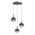 Luster na lanku MONTE 3xE27/60W/230V matni hrom