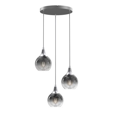 Luster na lanku MONTE 3xE27/60W/230V matni hrom