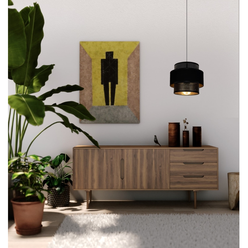 Luster na lanku NESS 1xE27/60W/230V crna
