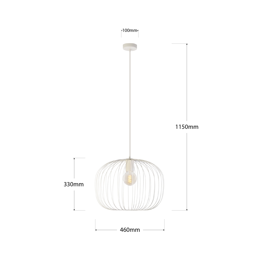 Luster na lanku OVELLA 1xE27/15W/230V prečnik 46 cm krem