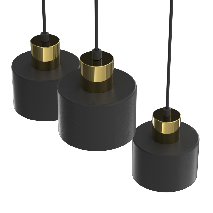 Luster na lanku PARKLA 3xE27/15W/230V crna