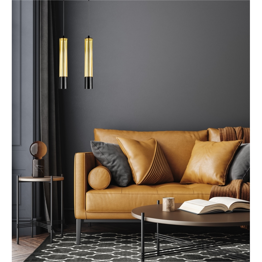 Luster na lanku PRESCOT 2xGU10/40W/230V zlatni
