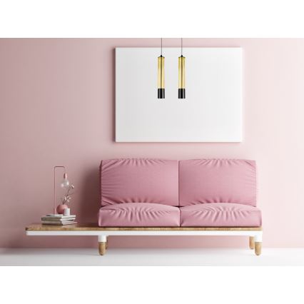 Luster na lanku PRESCOT 2xGU10/40W/230V zlatni