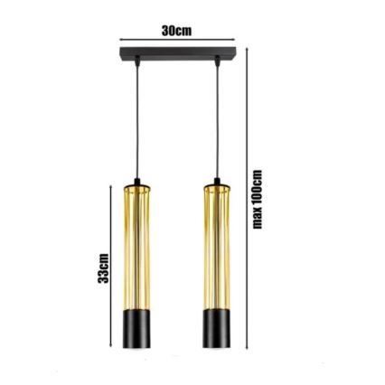 Luster na lanku PRESCOT 2xGU10/40W/230V zlatni