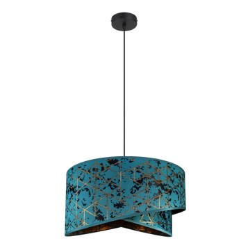 Luster na lanku REZO 1xE27/60W/230V u tirkiznoj boji