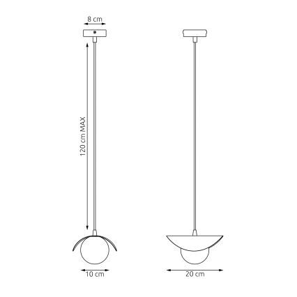 Luster na lanku RITUAL 1xG9/8W/230V bela