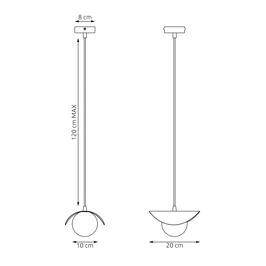 Luster na lanku RITUAL 1xG9/8W/230V bela