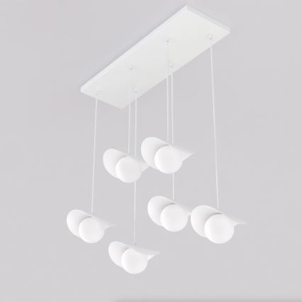 Luster na lanku RITUAL 6xG9/8W/230V bela