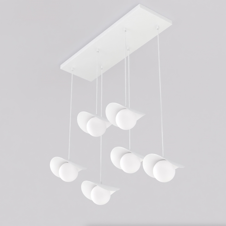 Luster na lanku RITUAL 6xG9/8W/230V bela
