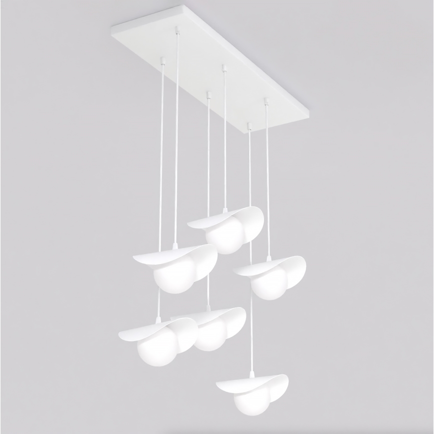 Luster na lanku RITUAL 6xG9/8W/230V bela