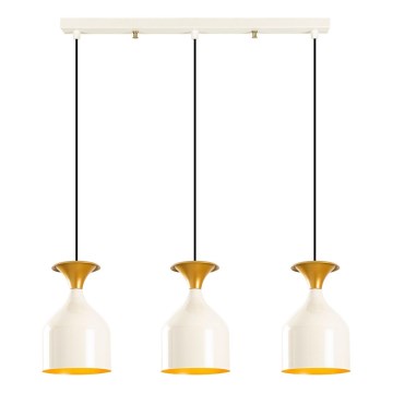 Luster na lanku SIVANI 3xE27/40W/230V bela/bakrena