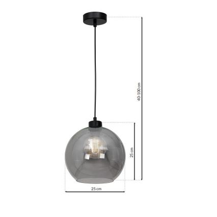 Luster na lanku SOFIA 1xE27/60W/230V proziran