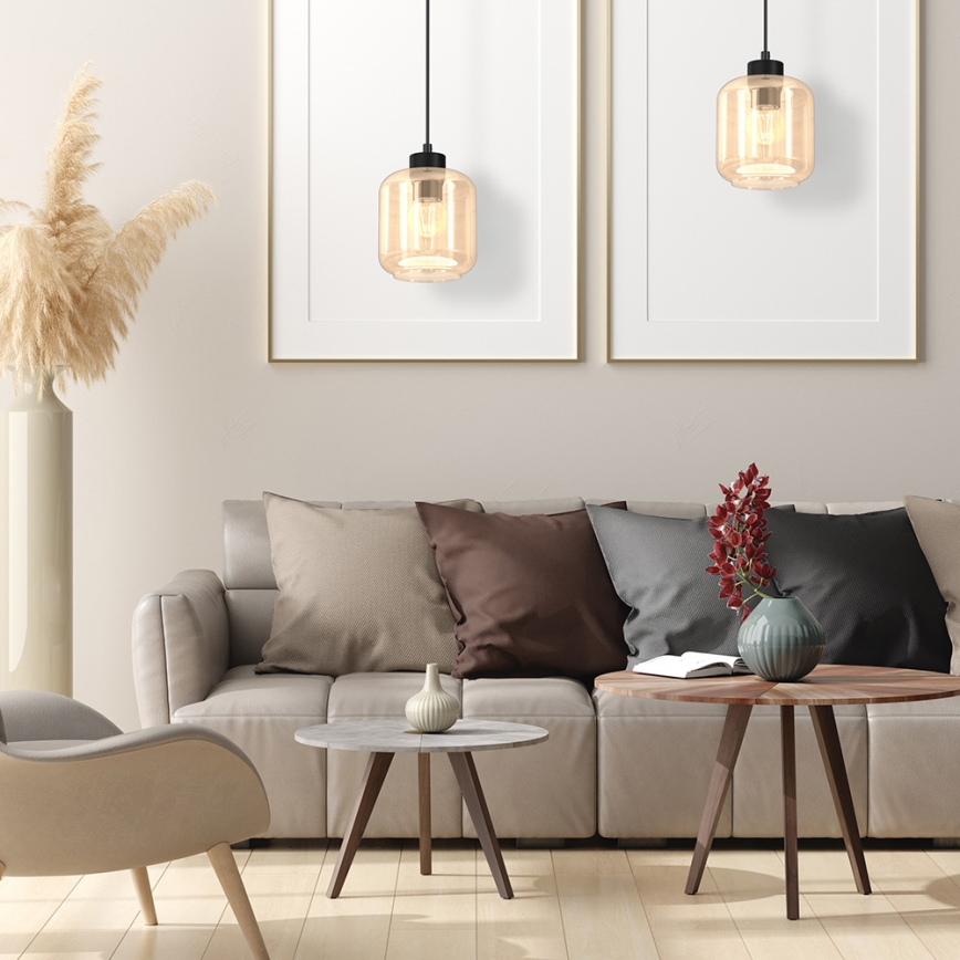 Luster na lanku SOMBRA 1xE27/60W/230V bež