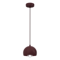 Luster na lanku SOOL 1xE27/15W/230V prečnika 15 cm bordo