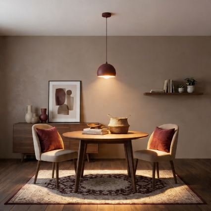 Luster na lanku SOOL 1xE27/15W/230V prečnika 15 cm bordo