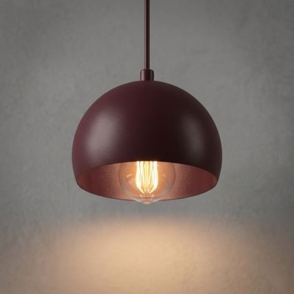 Luster na lanku SOOL 1xE27/15W/230V prečnika 15 cm bordo