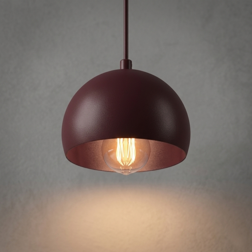 Luster na lanku SOOL 1xE27/15W/230V prečnika 15 cm bordo