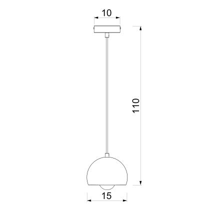 Luster na lanku SOOL 1xE27/15W/230V prečnika 15 cm bordo