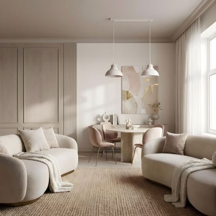 Luster na lanku SVEN 2xE27/15W/230V krem boje
