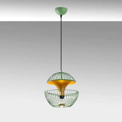 Luster na lanku TELMANDER 1xE27/40W/230V, zelene boje