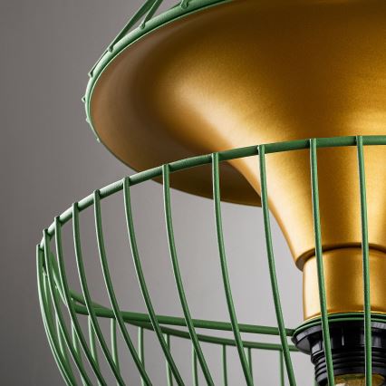 Luster na lanku TELMANDER 1xE27/40W/230V, zelene boje