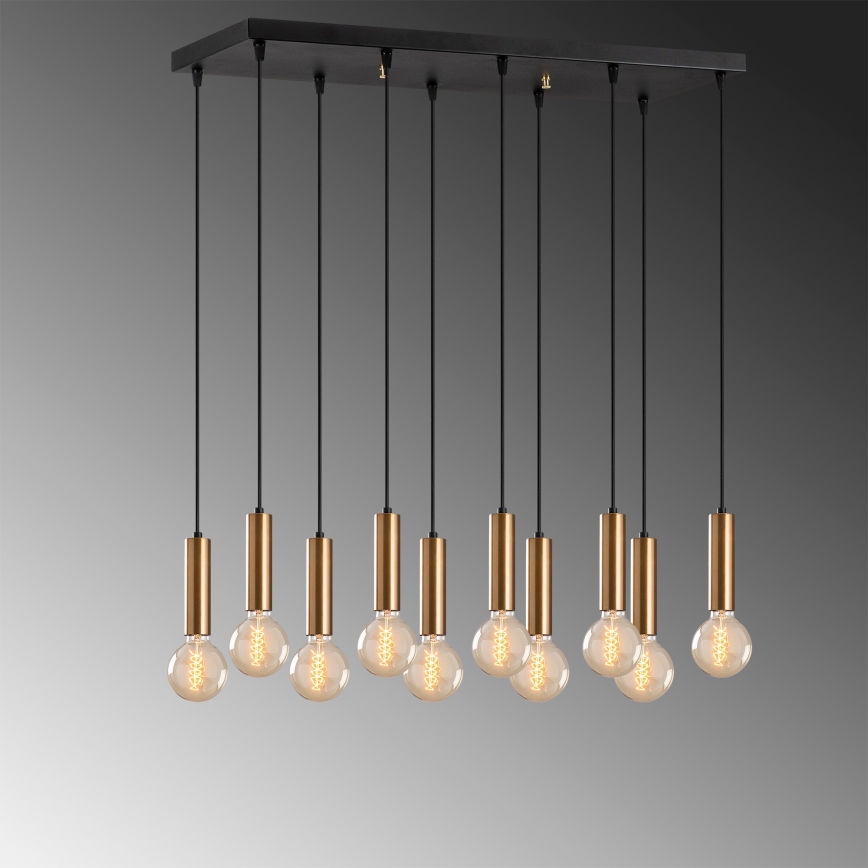 Luster na lanku TEMPO 10xE27/40W/230V zlatna