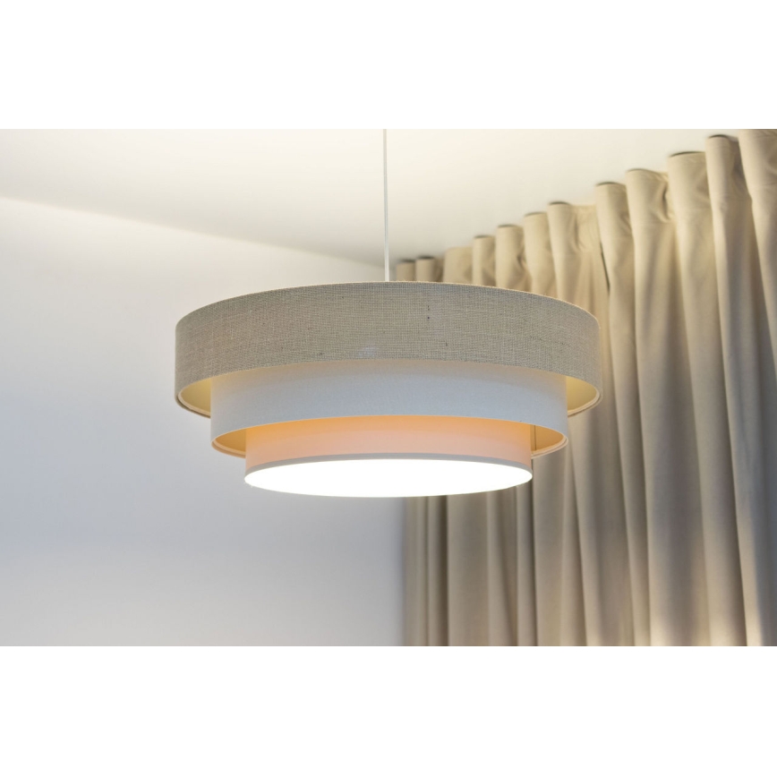 Luster na lanku TRINITI 1xE27/60W/230V prečnik 40 cm bež/krem