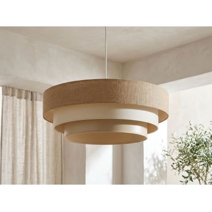 Luster na lanku TRINITI 1xE27/60W/230V prečnik 40 cm bež/krem