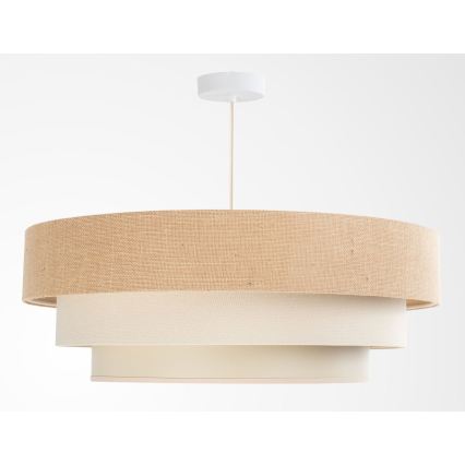 Luster na lanku TRINITI 1xE27/60W/230V prečnik 40 cm bež/krem
