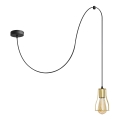 Luster na lanku TUBE 1xE27/15W/230V crna/zlatna