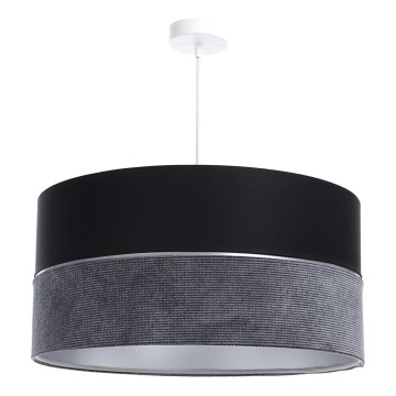 Luster na lanku TWIST 1xE27/60W/230V crna/siva/srebrna