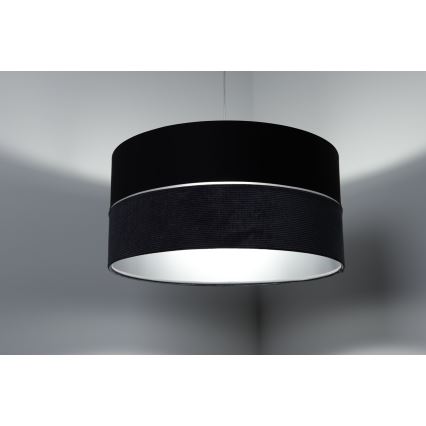 Luster na lanku TWIST 1xE27/60W/230V crna/siva/srebrna