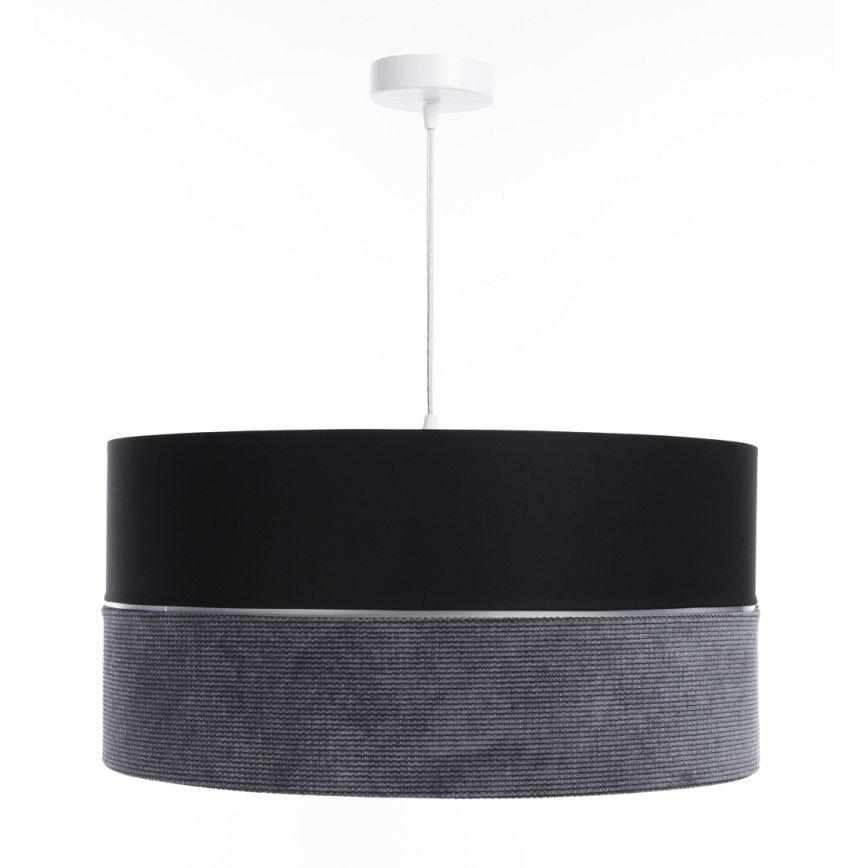 Luster na lanku TWIST 1xE27/60W/230V crna/siva/srebrna