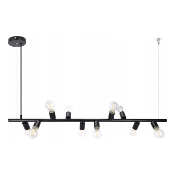 Luster na sajli 10xE27/20W/230V crna