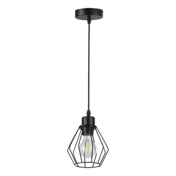 Luster na sajli 1xE27/35W/230V, prečnik 18 cm, crne boje