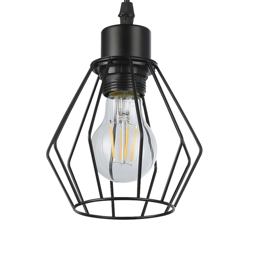 Luster na sajli 1xE27/35W/230V, prečnik 18 cm, crne boje