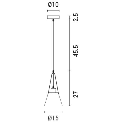 Luster na sajli 1xE27/40W/230V beo