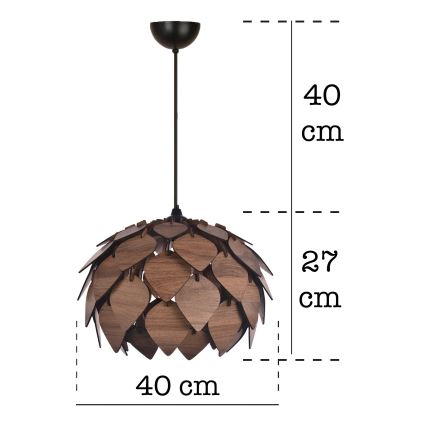 Luster na sajli 1xE27/40W/230V braon