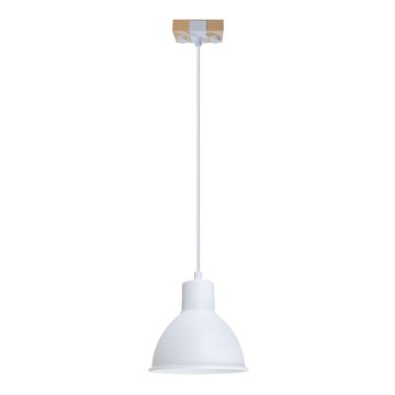 Luster na sajli 1xE27/40W/230V buk/bela