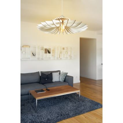 Luster na sajli 1xE27/60W/230V, beli, prečnik 52 cm