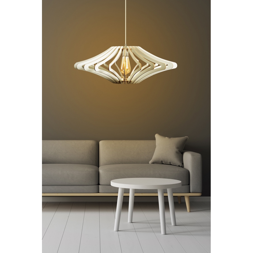 Luster na sajli 1xE27/60W/230V, beli, prečnik 59 cm