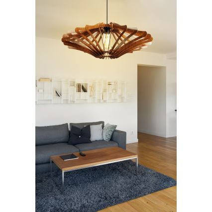 Luster na sajli 1xE27/60W/230V, braon, prečnik 47 cm