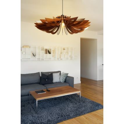 Luster na sajli 1xE27/60W/230V braon, prečnik 52 cm