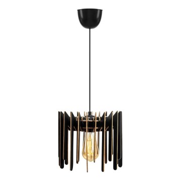 Luster na sajli 1xE27/60W/230V, crne boje, prečnik 23 cm