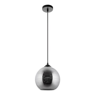Luster na sajli 1xE27/60W/230V, prečnik 20 cm, crna